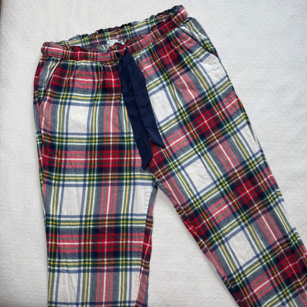 Aerie Womens Plaid Flannel Pajama Pants Joggers Red Green M Long 8812273099